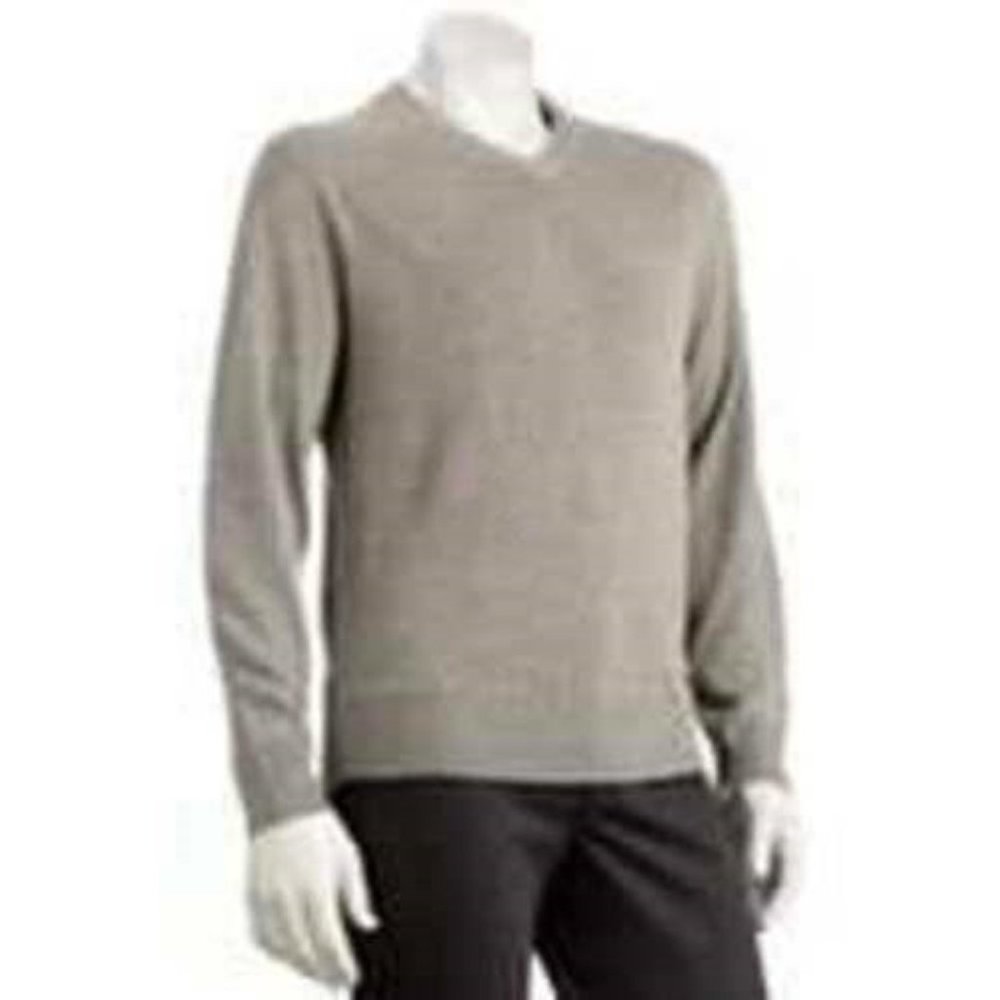 Dockers Sweater S Mens Beige V-neck Comfort Touch Long Sleeve Acrylic